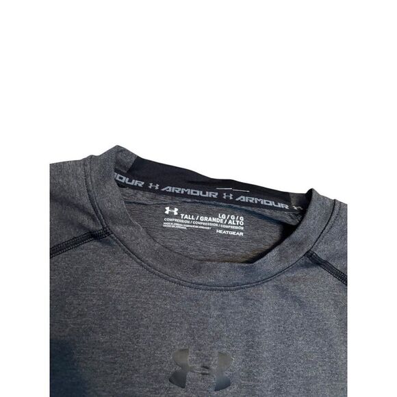 Under Armour HeatGear Compression Shirt Gray Mens LG - Picture 2 of 6